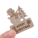 Wood Chip Christmas Snowflake Santa Claus Xmas Decoration Hanging Ornaments