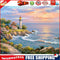 Oil Paint By Numbers Picture DIY Painting Ocean View Painting Kit Artwork