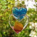 5PS Clear Plastic Craft Ball Hearts Shape Baubles For Christmas Wedding X7T5