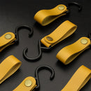 S-Shaped PU Leather Hanging Hooks Storage Rack Hook Keychain Curry (4pcs)
