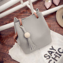 Women PU Leather Messenger Satchel Crossbody Shoulder Bag Handbag Gray