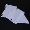 3pcs/Set Cake Icing Scraper Wave Serrated Scraper Baking Tool(White) Newly