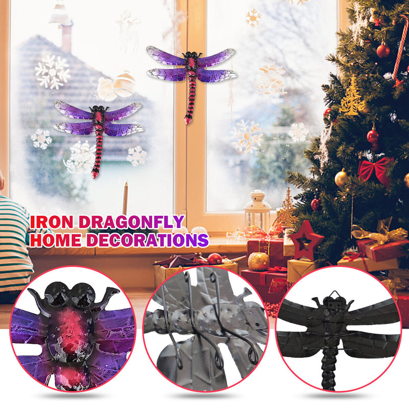 Metal Dragonfly Outdoor Garden Wall Decor Fence Hanging Iron Art (1pc) Newly