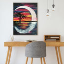 5D DIY Full Drill Diamond Painting Moon Cross Stitch Mosaic Kit Home Wall Arts