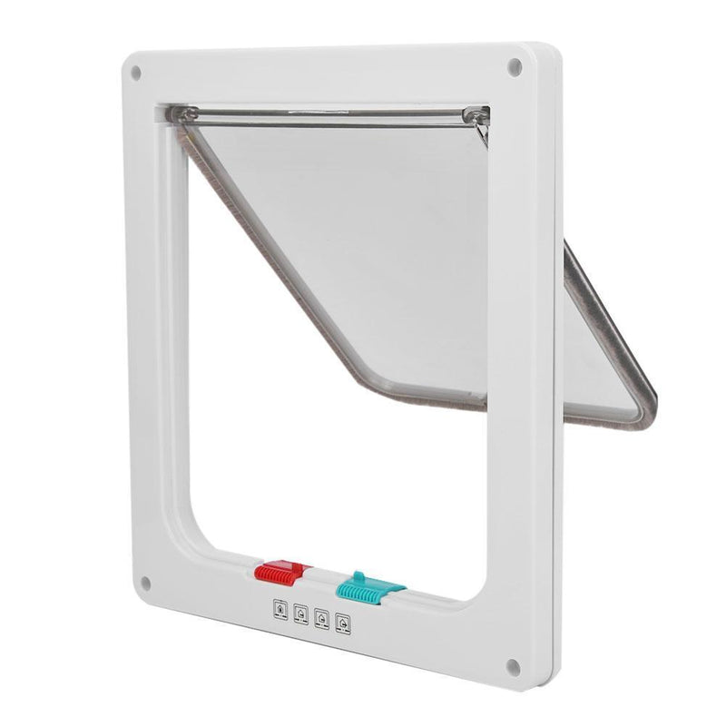 Lockable Kitten Puppy Pets Plastic Gate Doors 4 Way Dog Cat Security Flap Doo