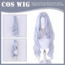 Perücke Beliebte Oma graues langes lockiges Haar Cos silbergraue Lolita-Wellenp.