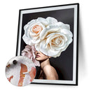 40x50cm Oil Paint By Numbers Flower Girl Frameless Picture Home Room Decoration