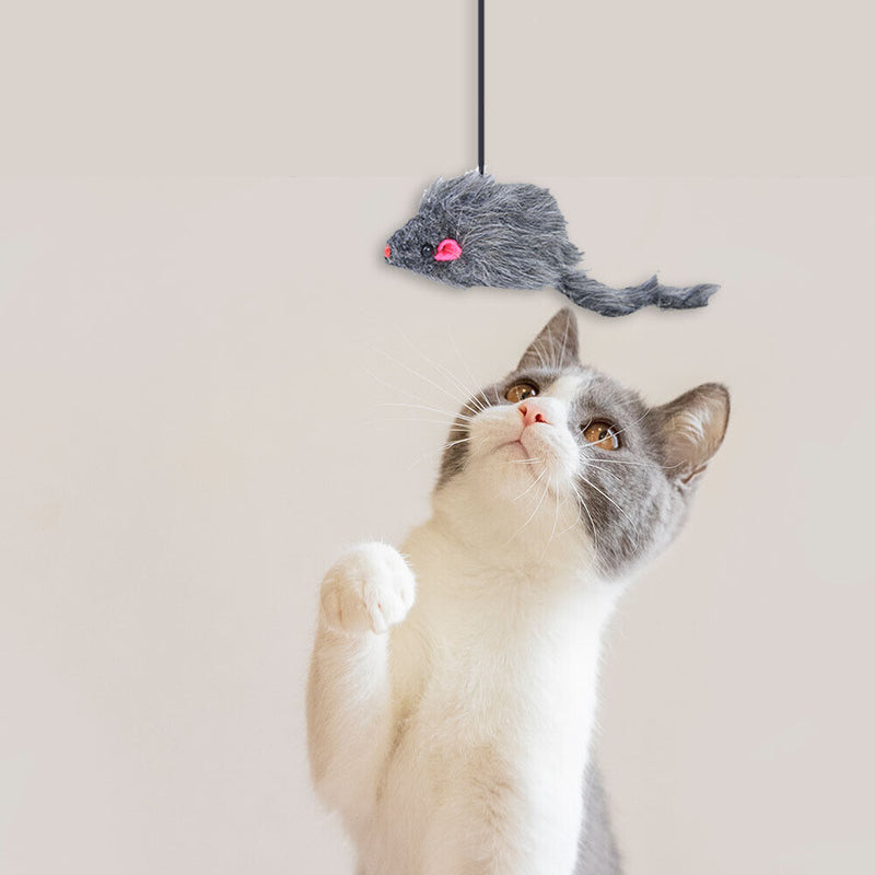 Cat Self-hey Teaser Toys Kitten Scratch Rope Mouse Door Hanging Kitty Stick