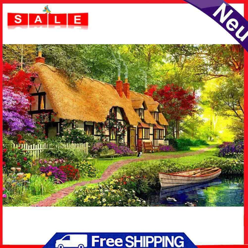 Garden Bungalow Diamond Paintings Hanging Rhinestone + Canvas 5D Diamond DIY Painting