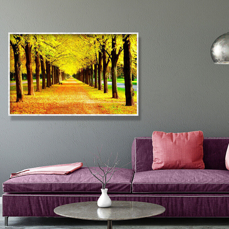 DIY Diamond Painting Full Round Drill Golden Boulevard Rhinestone Modern Craft