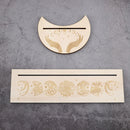 2pcs Moon Rectangle Shaped Wooden Card Stand Altar Tarot Cards Display Holder