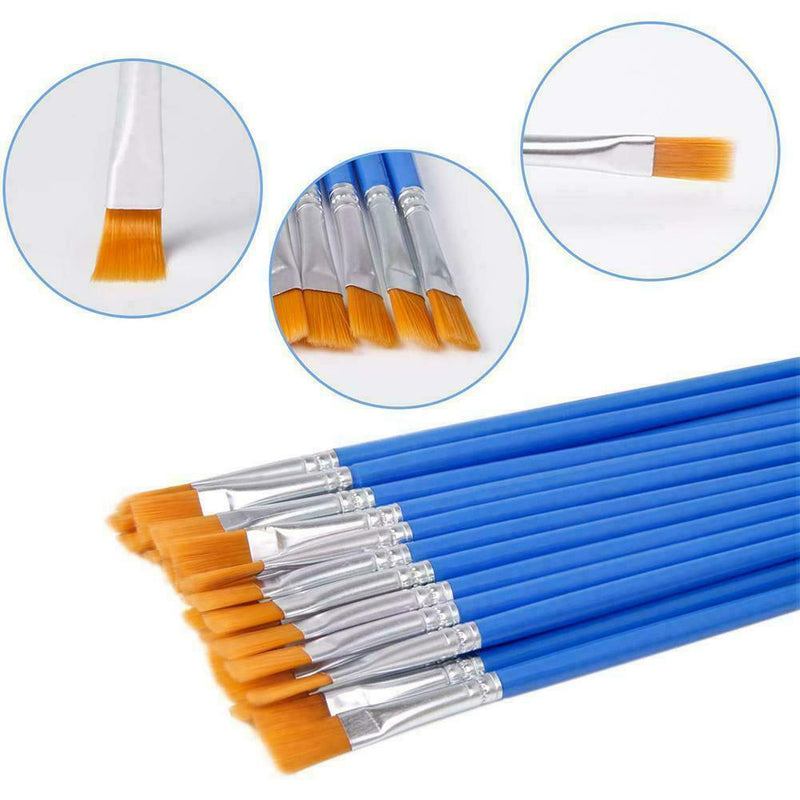2*Plastic Rod Brush Digital Oil Brush Pointed Hook Line Viny Brush Flat Pen I9F8
