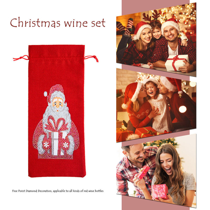 DIY Special Drill Diamond Painting Christmas Wine Bottle Covers (TB001) Newly