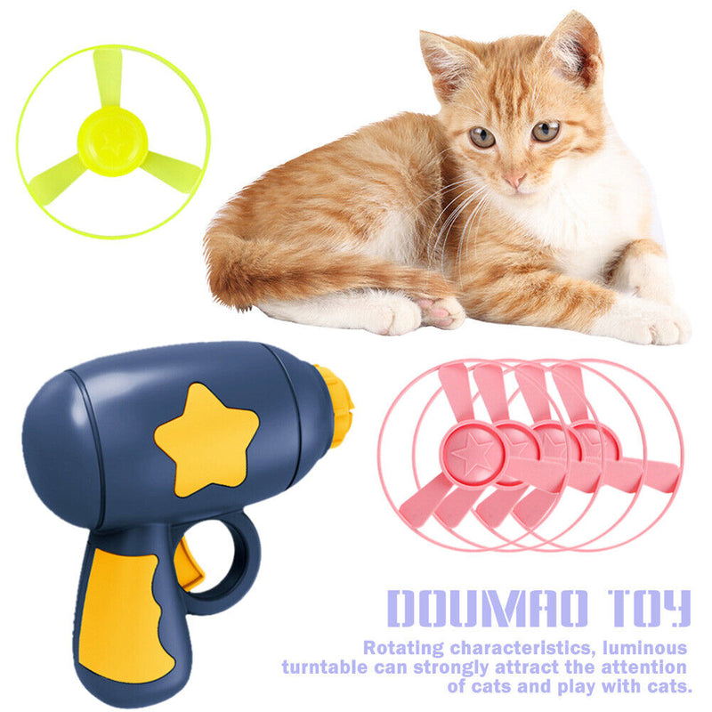 Cats Interactive Toys Flying Saucer Luminous Dragonfly Disc (Dark Blue) Newly