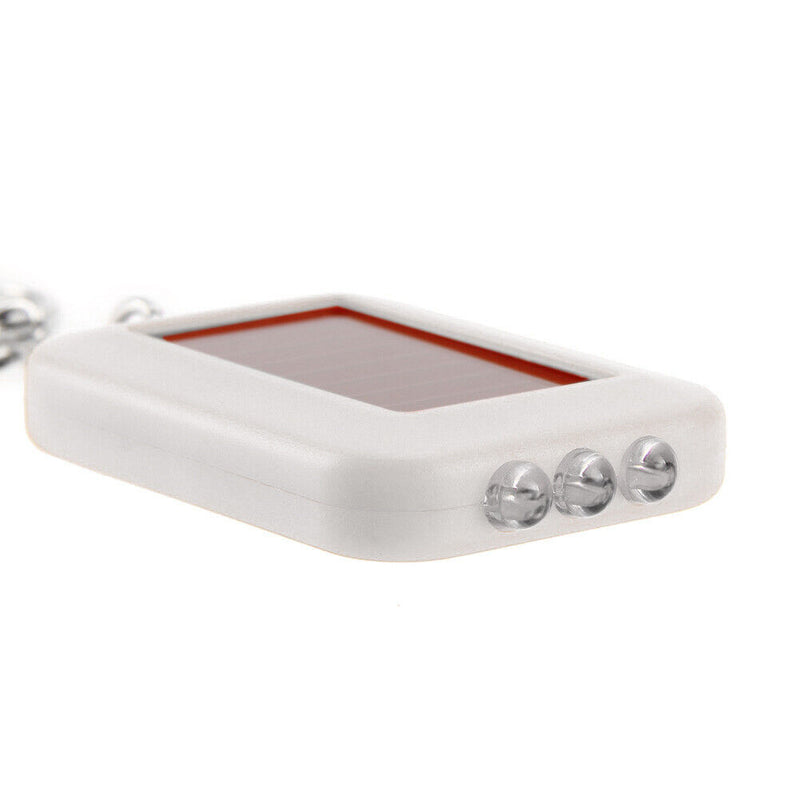 Portable Solar 3 LED Light Keychain Key Ring Outdoor Emergency Torch Flashlig