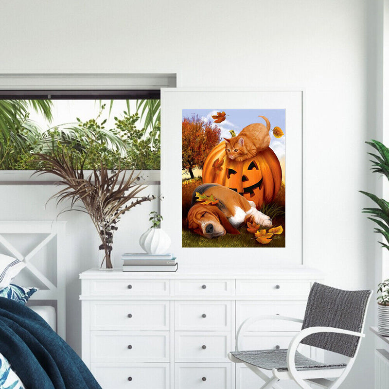 Digital Oil Painting Halloween Animals for Children Hand Painted Art Decoration