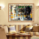 5D DIY Wolf Full Drill Diamond Embroidery Painting Rhinestones Cross Stitch