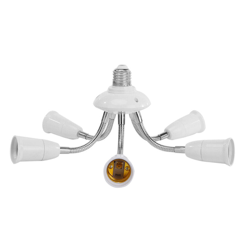 Adjustable E27 Lamp Holder for LED Light Adapter Multi-conversion (5-head) Newly