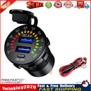 Car Motorcycle Dual USB Charger QC3.0 Power Socket with Switch + Wires Newly