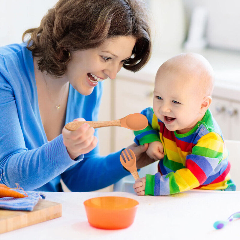 #A 6pcs Silicone Baby Feeding Set Anti Slip Tableware Dishes Baby Food Accesso