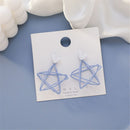 Heart Earring women Jewelry Hollowed Star Earrings Stud Earrings Double Star