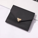 Women Retro Trifold PU Leather Card Case Pure Color Business Holder Short Wal