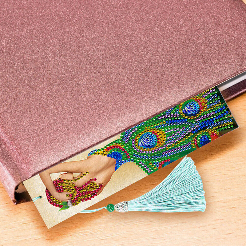 2pcs 5D Special Shape Diamond Painting Bookmark Mosaic Leather Page-Marker Newly