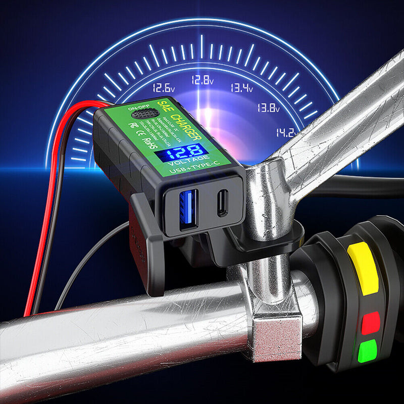 Dual USB Motorcycle Charger SAE to USB Fast Charging Adapter for Cell Phone