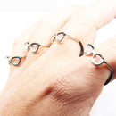 Women Girls Minimalist Jewelry Bohemian Finger Ring Cute Glasses Ring