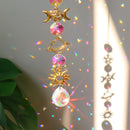 Hexagon Star Crystal Candlestick Lighting Wind Chimes Curtain Home Garden Pendant