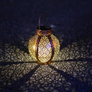 Hollowed Solar Lanterns - Outdoor Hanging Wrought Iron Landscape Lights (A)