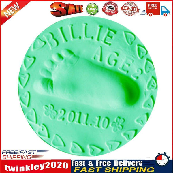 20g Baby Care Hand Foot Inkpad Soft Clay Washless Footprint Mud (Green) Newly