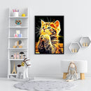 Oil Paint by Numbers Cute Cat Canvas Artwork Living Room Picture Decoration Kit