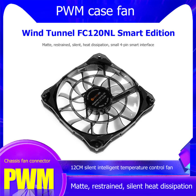 ID-COOLING 12cm Thin Chassis Cooling Fan for PC Case CPU 4 Pin Silent Radiator