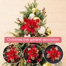 Christmas Trees Decor Glitter Artificial Poinsettia Bush Wreath (Red) Newly