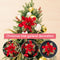 Christmas Trees Decor Glitter Artificial Poinsettia Bush Wreath (Red) Newly
