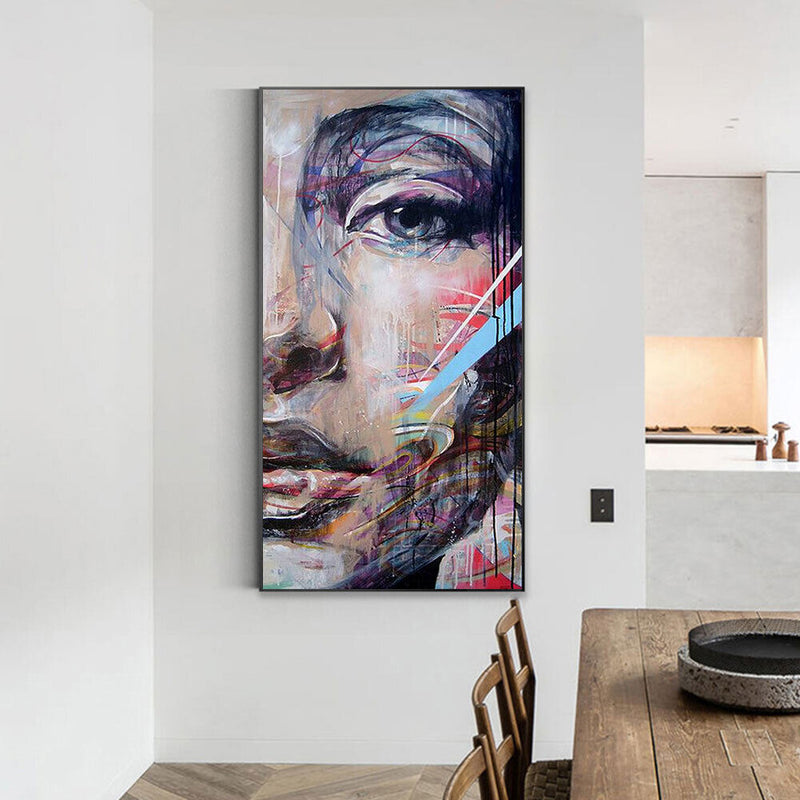 Half Face Oil Paint By Numbers Kits DIY Handpainted on Canvas Wall Art Gift