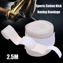 2 Pair 2.5m Sports Cotton Kick Boxing Bandage Sanda Wrist Hand Gloves (White)