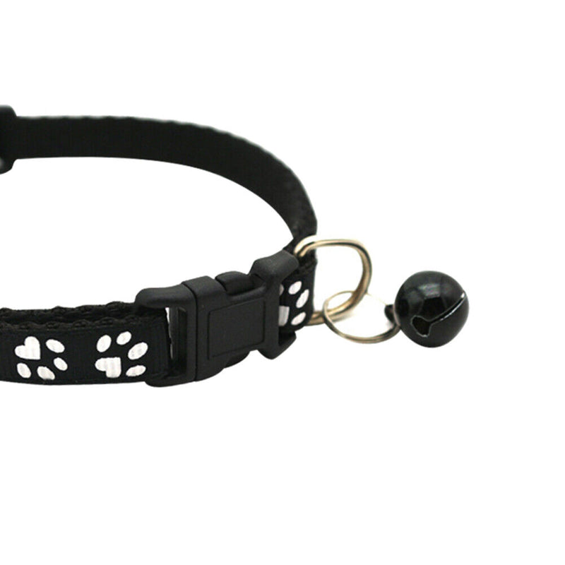Cat Collar with Bell Adjustable Buckle Collar Footprint Necklace Pet Supplies