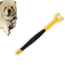 Three Sided Pet Toothbrush Dog Soft Brush Bad Breath Tartar Tool (Yellow) Newly