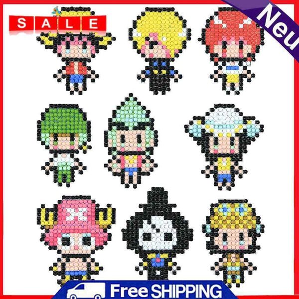 9pcs Girl Mosaic Stickers Diamond Painting Kit DIY Round Rhinestone Cup Decor