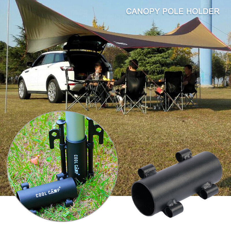 Iron Tent Awning Rod Holder Outdoor Camping Canopy Pole Holder Fixed Tube Newly