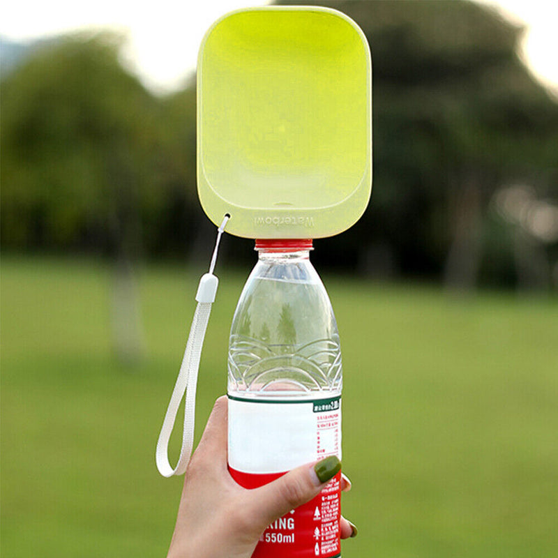 Dog Travel Water Bottle Portable Pet Drinking Feeder for Outdoor (Green)