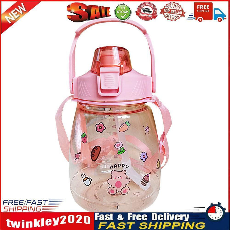 1300ml Drinking Water Bottle Big Belly Water Jug Cup Sports Bottle (Pink) Newly