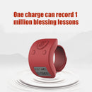 Portable Electronic Counter Ring USB Rechargeable 9-Digit Clicker (Red)