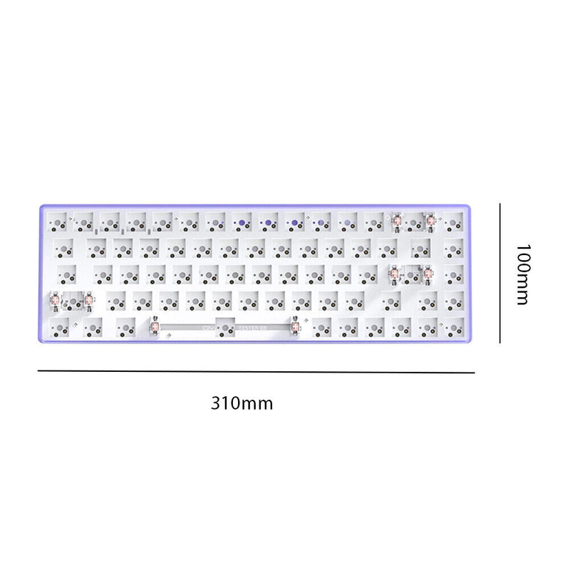 Hot Swap Keyboard Kit Bluetooth-compatible 5.0 Customized Keyboard (Purple)