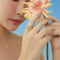 Wedding Crystal Link Chain Tassel Ring With Spike Pendant Gothic Zircon