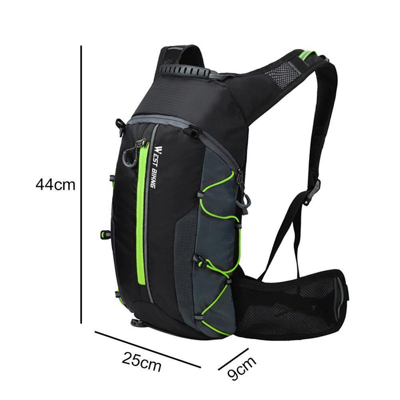 WEST BIKING 10L Bicycle Backpack Bag for Outdoor Sports Climbing (Green) Newly
