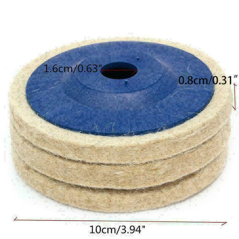 1pcs 100mm 3.94" Wool Buffing Angle Grinder Wheel Felt D3W3 A9A6 W2F2 H3N2 K3X5