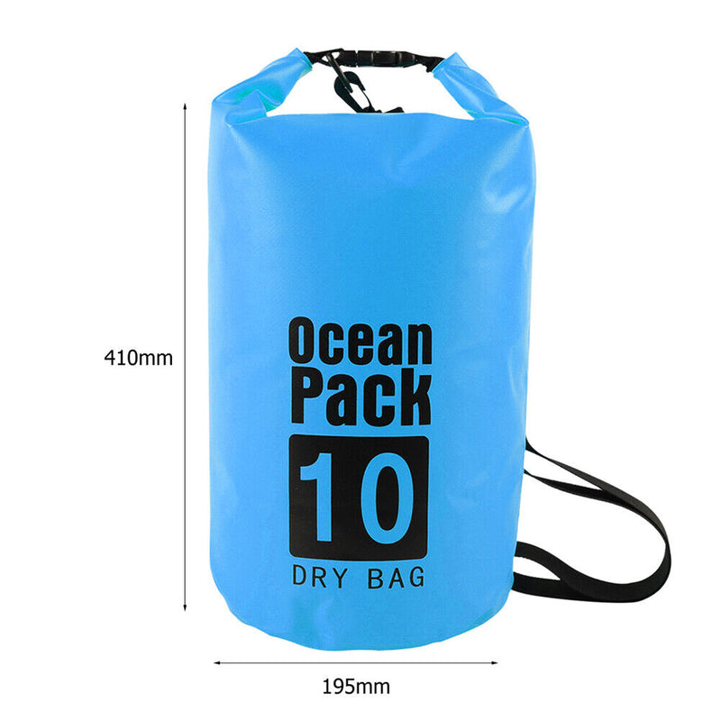 Waterproof Dry Bag Pack Sack Swimming Kayaking Boat Trekking (10L Sky Blue)